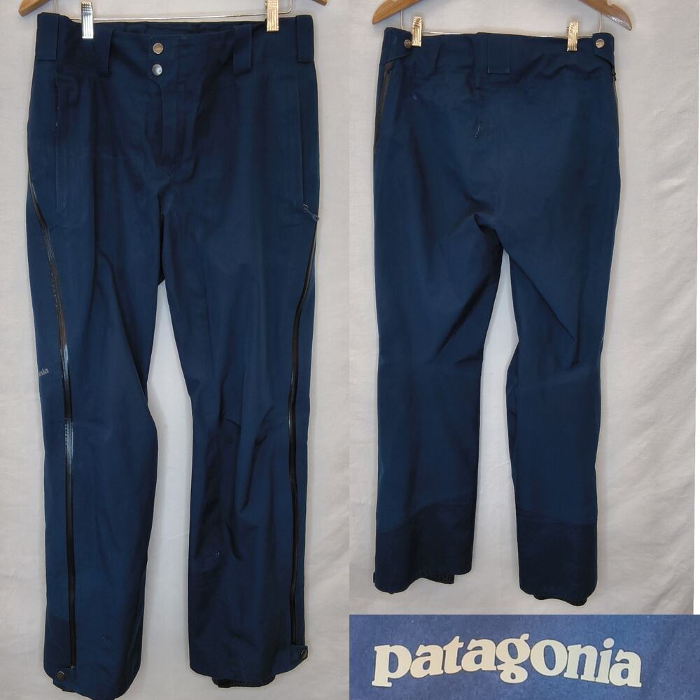 Patagonia Triolet Pants Men's M Navy Gore Tex Recco Ski Mountaineering #W5697